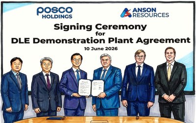 Anson Resources and POSCO Sign Demo Plant Agreement for Direct Lithium Extraction from Green River